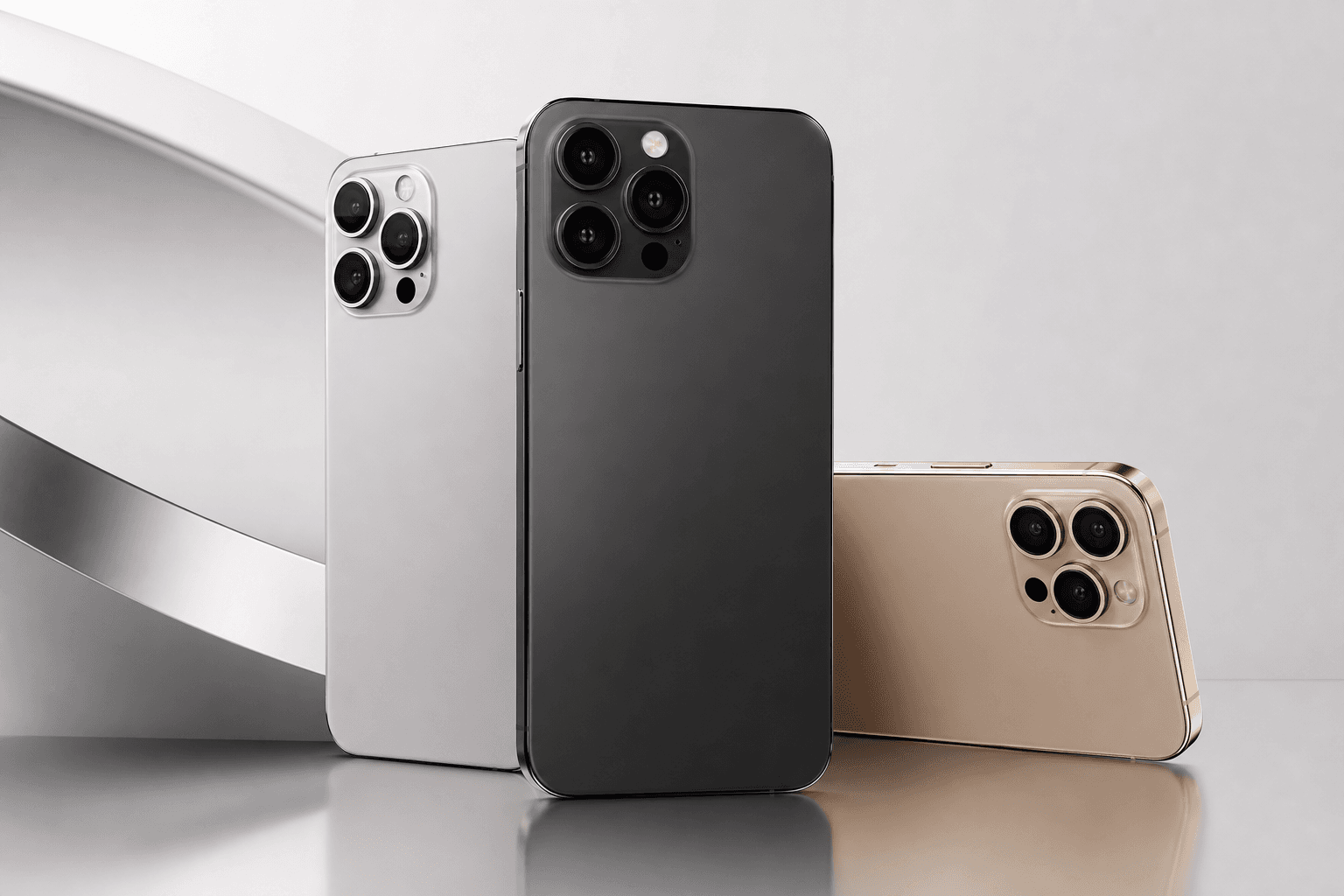 Premium smartphone lineup arranged in a clean studio storefront hero image